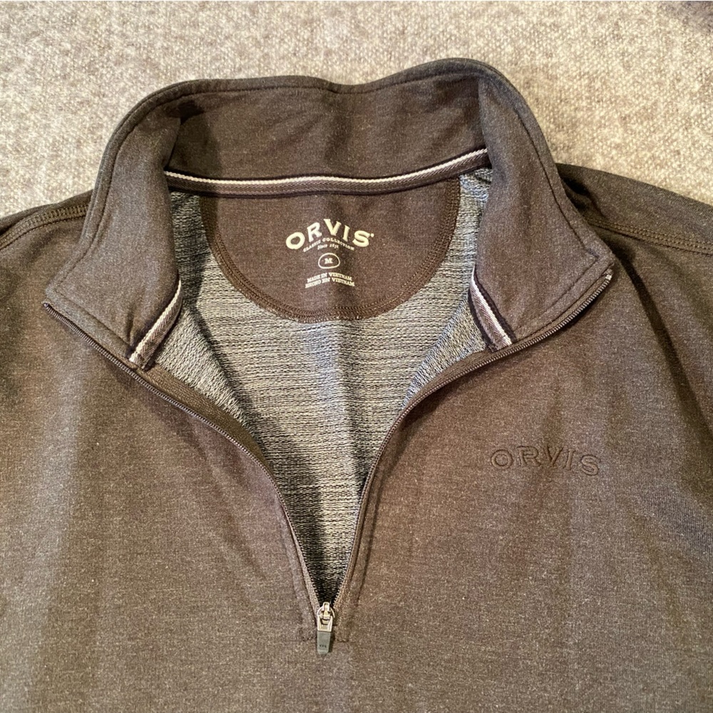 ORVIS men’s quarter zip pullover - gray
